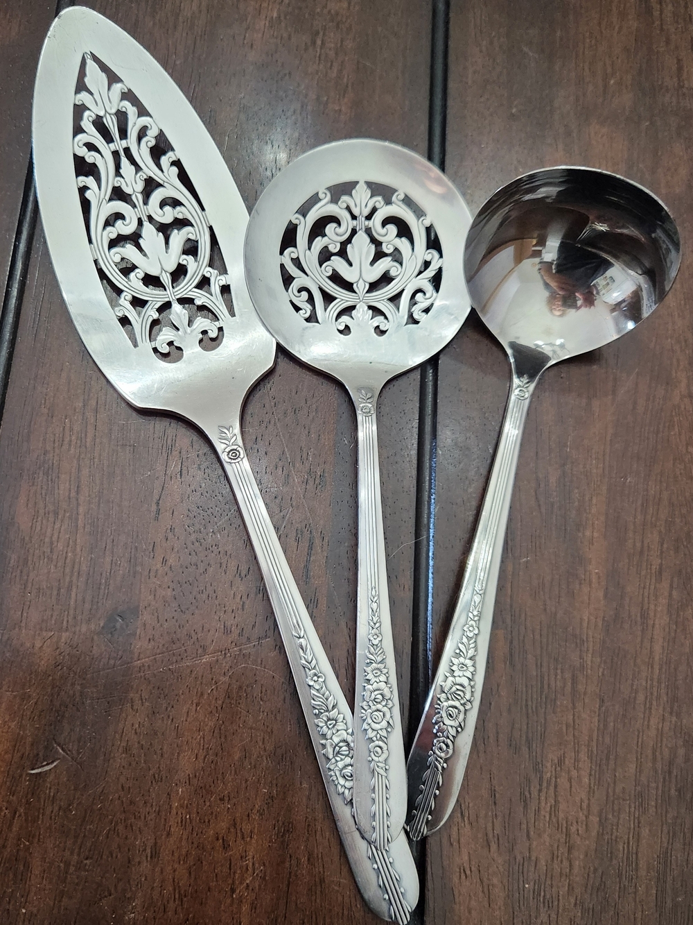 Oneida Nobility Plate ROYAL ROSE Serving Pieces Set Of 3